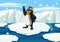 Penguin standing on iceberg