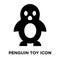 Penguin toy icon vector isolated on white background, logo concept of Penguin toy sign on transparent background, black filled