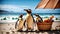 Penguins with Beachside Snacks