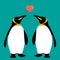 Penguins couple love heart family cute vector