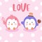 Penguins couple vector love valentine day card anniversary icecream summer holiday vector