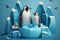 Penguins family graphic illustration antarctic