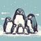 Penguins Huddling Together for Warmth