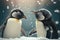 penguins playing in the snow. generative ai