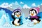 Penguins playing with snow image 2