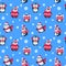 Penguins seamless pattern. Cute christmas package with funny baby penguin. Winter holiday vector textile background