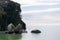 Penguins silhouette at split apple rock, kaiteriteri, Abel Tasman national park