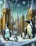 penguins in a snowy landscape