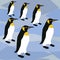 Penguins Surface Pattern, King Penguins Winter Repeat Pattern Emperor Penguins  for Textile Design, Fabric Printing, Statio