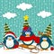 Penguins winter christmas