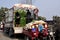 Pengzhou, China: Farmers Loading Radishes at Market