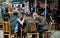 Pengzhou, China: Men Playing Cards at Tea House