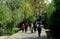 Pengzhou, China: People Strolling in Park