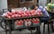 Pengzhou, China: Sleeping Fruit Seller