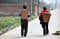 Pengzhou, China: Two Women on Country Road