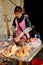 Pengzhou, China: Woman Chopping Chicken