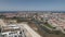 Peniche city suburb and sea in background, Portugal. Aerial forward