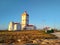 Peniche lighthouse near Cabo Carvoeiro in sunset light