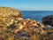 Peniche ocean cliffs near Cabo Carvoeiro in sunset light