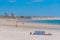 Peniche, Portugal, July 1, 2021: People are enjoying a sunny day