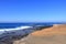 peninsula Jandia at Fuerteventura and the sea near Puerto de la Cruz village at Canary Islands