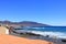 peninsula Jandia at Fuerteventura and the sea near Puerto de la Cruz village at Canary Islands