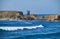 Peninsula Papoa - Peniche in Leiria district with waves of Atlantic Ocean