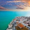 Peniscola beach and Village aerial view in Castellon Spain