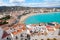 Peniscola beach and Village aerial view in Castellon Spain