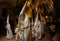 Penitents walk inside church before the start of an easter holy week procession in mallorca