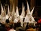 Penitents walking inside church before the start of an easter holy week procession in mallorca