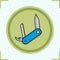 Penknife color icons set