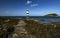 Penmon Lighthouse. Looking out at Penmon lighthouse along the Welsh coastline