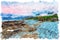 Penmon Point Cottages Painting