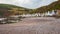 Pennan beach and village at low tide in September 2022. Aberdeenshire, Scotland, UK