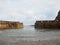 Pennan beach and village at low tide in September 2022. Aberdeenshire, Scotland, UK