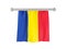 Pennant with flag of romania