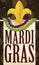 Pennant with Golden Lily Flower and Collars for Mardi Gras, Vector Illustration