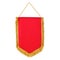 Pennant red with fringe, white background