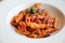 Penne arrabiata pasta tomato sauce with spices italian food