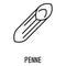 Penne pasta icon, outline style