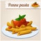 Penne pasta with tomato sauce