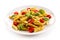 Penne, pesto sauce and vegetables