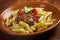 Penne rigata with marinara sauce