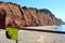 Pennington Point cliffs and sign, Sidmouth.