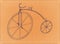 Penny-farthing Vintage Bicycle - Retro Blueprint