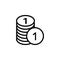 penny in a pile icon. Element of minimalistic icons for mobile concept and web apps. Thin line icon for website design and develop