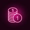 penny in a pile icon. Elements of web in neon style icons. Simple icon for websites, web design, mobile app, info graphics