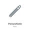 Pennywhistle outline vector icon. Thin line black pennywhistle icon, flat vector simple element illustration from editable music