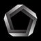Penrose pentagon on black background. Impossible object or impossible figure or an undecidable figure